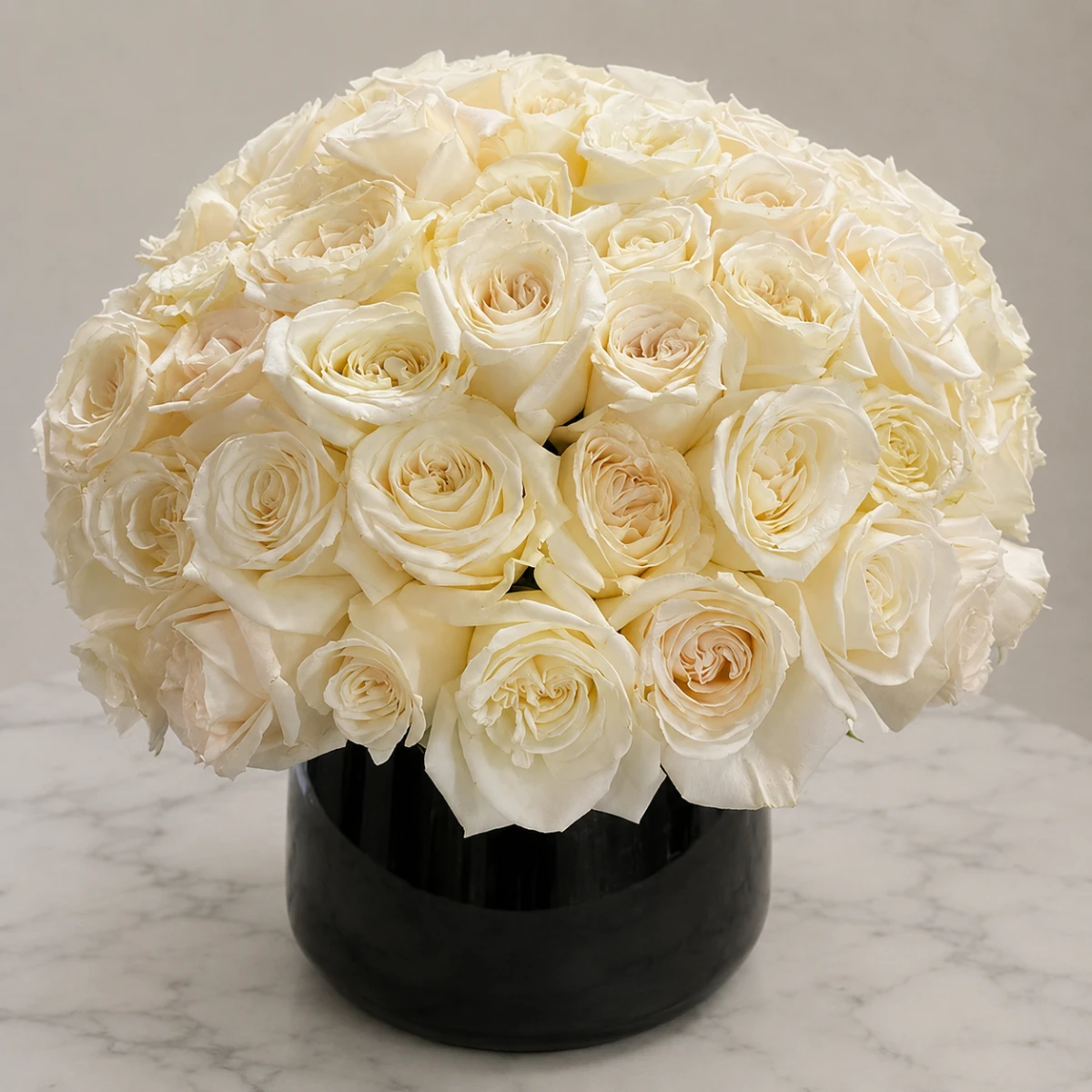 White Is White A Large White Rose Nosegay In A Vase - Image 2